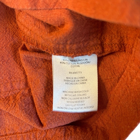 Linen Shorts High Rise Orange - Picture 7 of 7